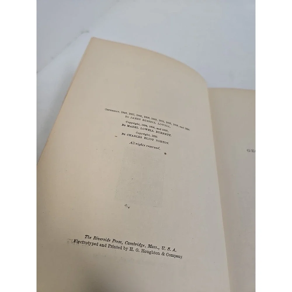 POETICAL‎ WORKS OF JAMES RUSSELL LOWELL 1895 Houghton Mifflin
